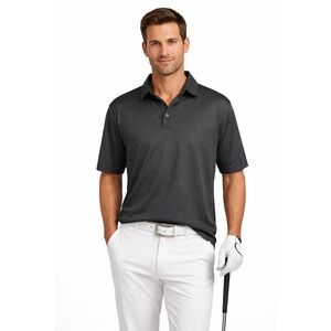 PGA Tour Mens 2XL Black Geometric Print Moisture Wicking Golf Polo Shirt NWT